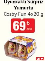 COSBY FUN OYUNCAKLI SÜPRİZ YUMURTA 4X20 G fiyat ve kampanya bilgisi